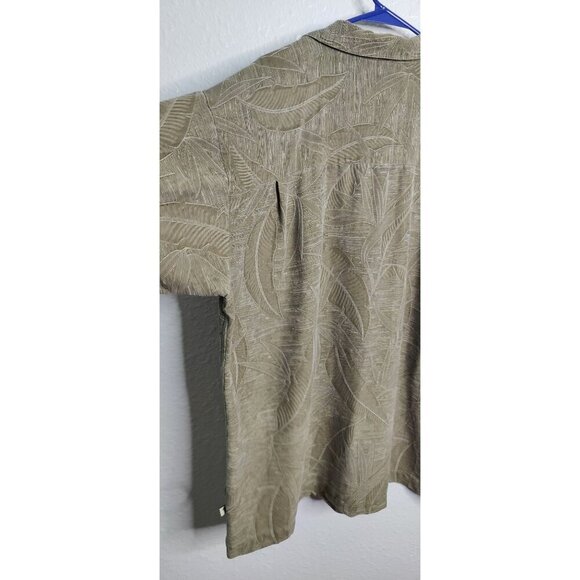 Island Shores 100% Silk Men's brown Tropical Button down. Size XL - Picture 9 of 10